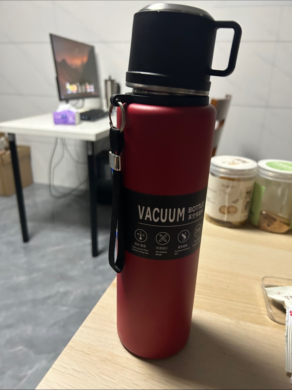 red stainless steel insulated cup